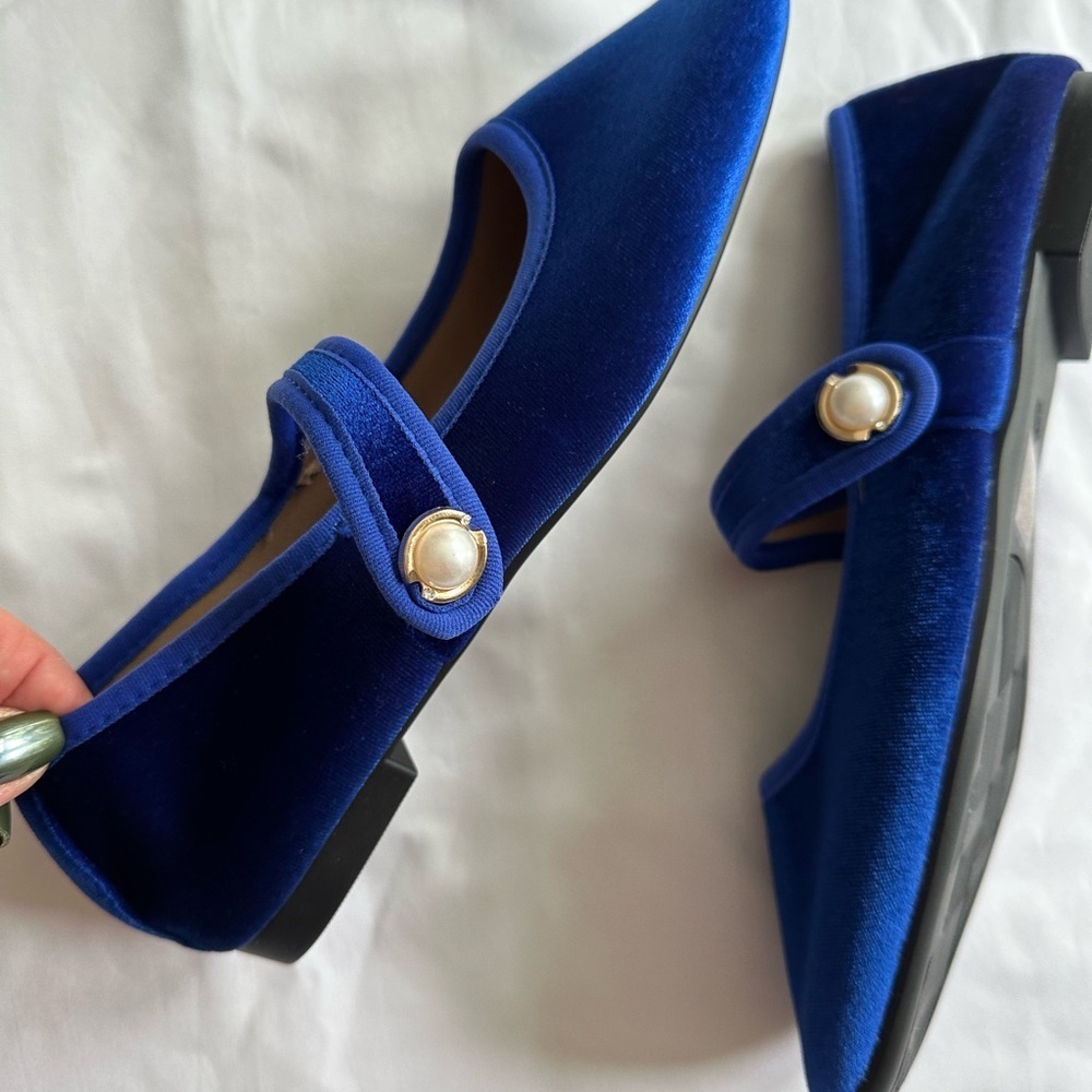 VELVET BALLET FLATS - Picture 2 of 7